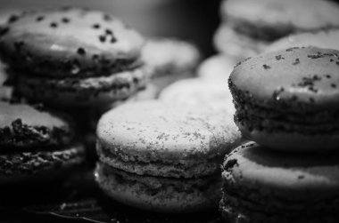 Lezzetli badem kurabiyeleri. Yakın görünüm.