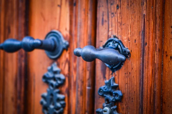 Puertas Antiguas Vista Cerca Dentro Las Calles Históricas Trieste — Foto de Stock