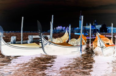 İtalyan gondolu yakın çekim görüntüsü 