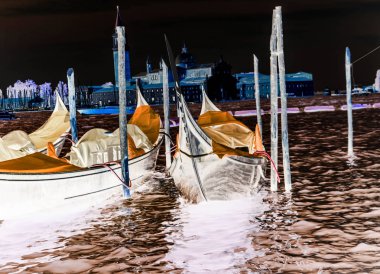 İtalyan gondolu yakın çekim görüntüsü 
