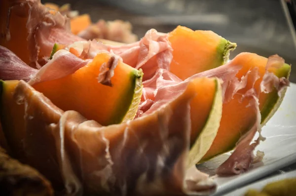 Tasty Fresh Italian Panini Starters Close View — Stock Photo, Image
