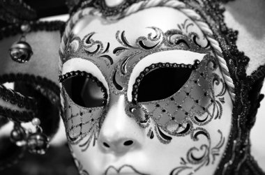 Venedik maskesi yakın çekim - karnaval kıyafeti