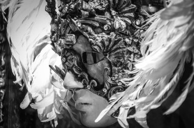 Venedik maskesi yakın çekim - karnaval kıyafeti