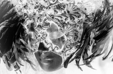 Venedik maskesi yakın çekim - karnaval kıyafeti