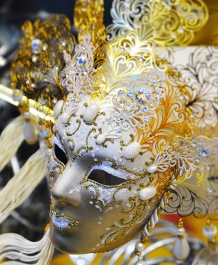 Venedik maskesi yakın çekim - karnaval kıyafeti