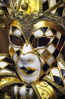 Venedik maskesi yakın çekim - karnaval kıyafeti