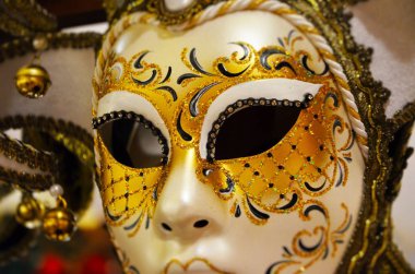 Venedik maskesi yakın çekim - karnaval kıyafeti