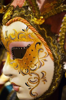 Venedik maskesi yakın çekim - karnaval kıyafeti