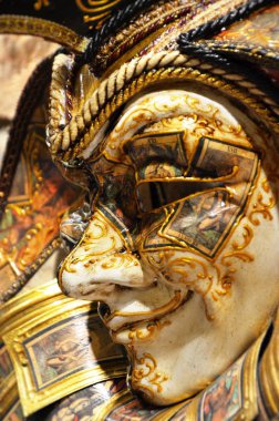 Venedik maskesi yakın çekim - karnaval kıyafeti