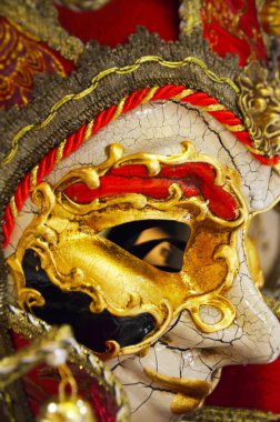 Venedik maskesi yakın çekim - karnaval kıyafeti