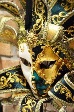Venedik maskesi yakın çekim - karnaval kıyafeti