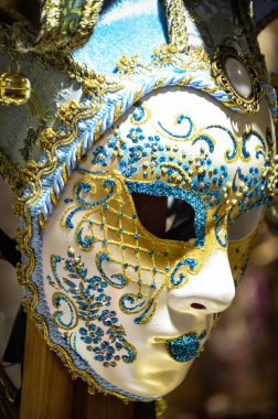 Venedik maskesi yakın çekim - karnaval kıyafeti