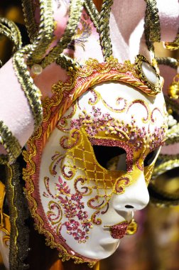 Venedik maskesi yakın çekim - karnaval kıyafeti