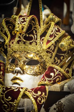 Venedik maskesi yakın çekim - karnaval kıyafeti