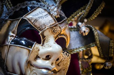 venetian mask close up view - carnival outfit clipart