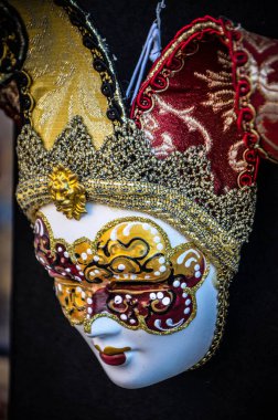 Venedik maskesi yakın çekim - karnaval kıyafeti