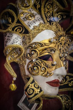 Venedik maskesi yakın çekim - karnaval kıyafeti