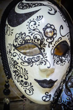 Venedik maskesi yakın çekim - karnaval kıyafeti