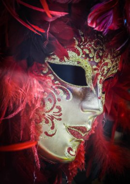 Venedik maskesi yakın çekim - karnaval kıyafeti