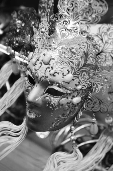 Venetian Mask Close View Carnival Outfit — Stock Photo, Image