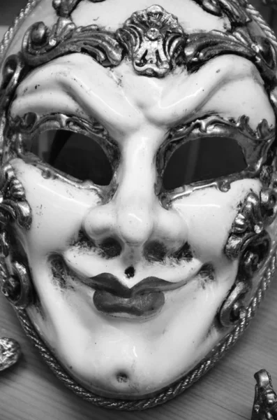 Venetian Mask Close View Carnival Outfit — Stock Photo, Image