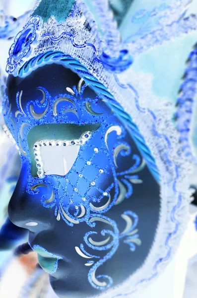 Masque Vénitien Vue Près Tenue Carnaval — Photo