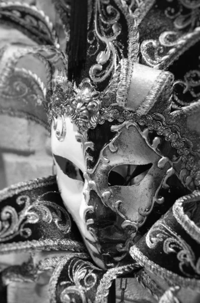 Venetian Mask Close View Carnival Outfit — Stock Photo, Image