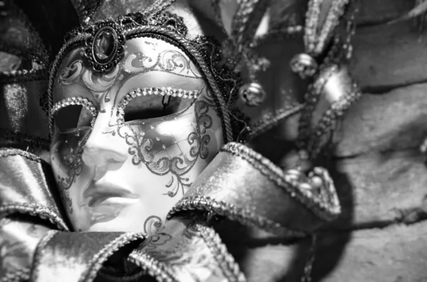 Venedik Maskesi Yakın Çekim Karnaval Kıyafeti — Stok fotoğraf