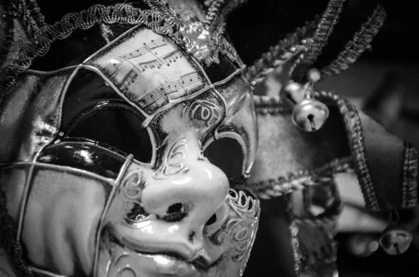Venetian Mask Close View Carnival Outfit — Stock Photo, Image