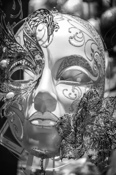 Venetian Mask Close View Carnival Outfit — Stock Photo, Image