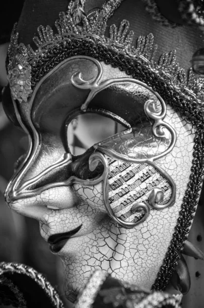 Venetian Mask Close View Carnival Outfit — Stock Photo, Image