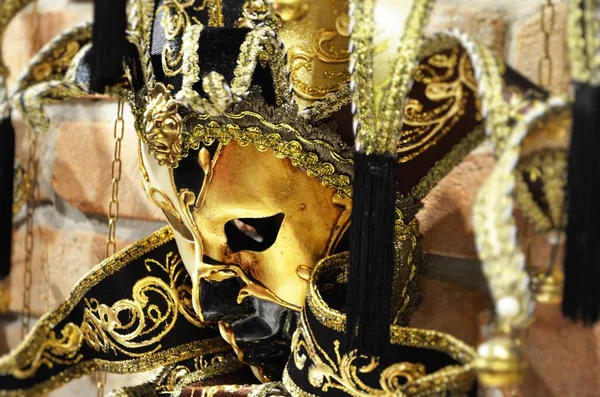 Venetian Mask Close View Pakaian Karnaval — Stok Foto