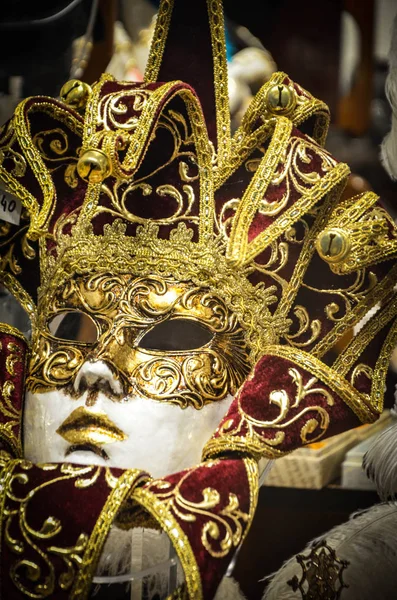 Máscara Veneciana Vista Cerca Traje Carnaval — Foto de Stock