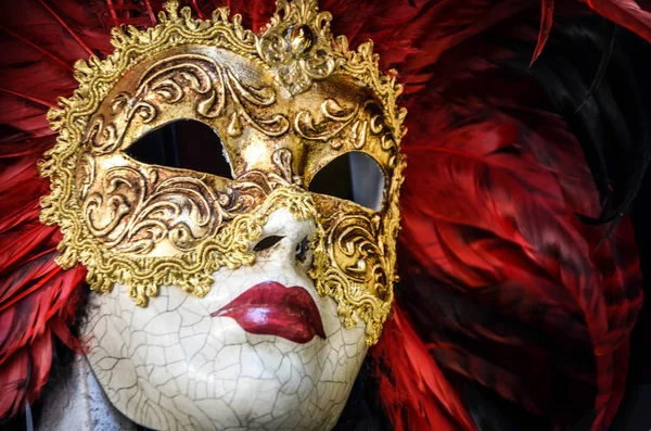 Venezianische Maske Nahaufnahme Karneval Outfit — Stockfoto