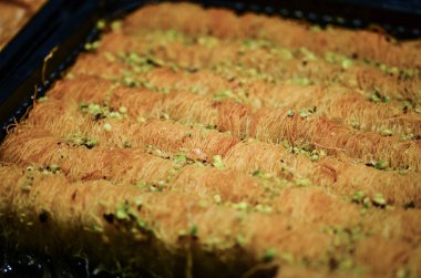 Lezzetli Türk baklava tabağı - yakın görünüm