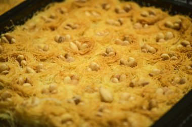 Lezzetli Türk baklava tabağı - yakın görünüm