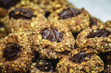 Taze Türkçe tatlı pasta. Yakın çekim.