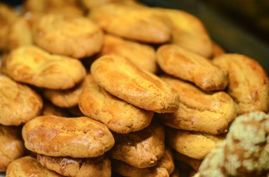 Taze Türkçe tatlı pasta. Yakın çekim.