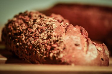 Ev yapımı ekmek. Yakın çekim görüntüsü. 