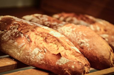 Ev yapımı ekmek. Yakın çekim görüntüsü. 