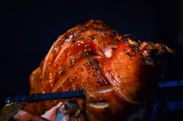 Knie Keule Vom Geräucherten Schwein Traditionelle Tschechische Küche — Stockfoto