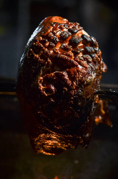 Knie Keule Vom Geräucherten Schwein Traditionelle Tschechische Küche — Stockfoto