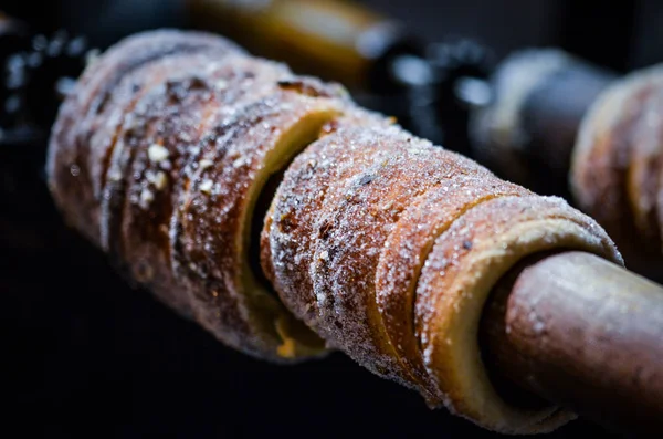 Especialidades Tradicionais Checa Prazer Checo Rolo Massa Com Nozes Açúcar — Fotografia de Stock