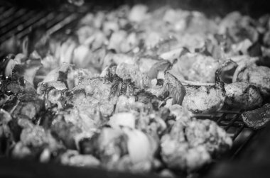 Şişleri taze et ve sebzelerle karıştır - geleneksel czech yemekleri