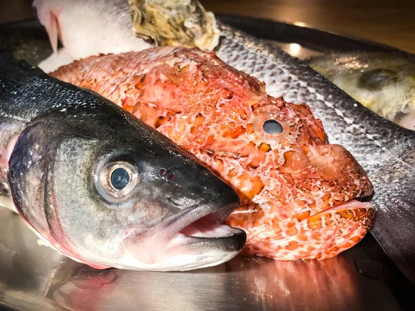Свіжа Риба Морепродукти Крупним Планом — стокове фото