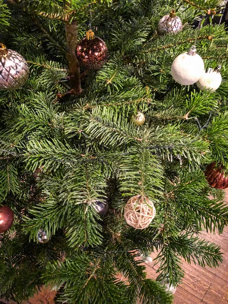 圣诞树装饰近景 — 图库照片