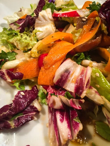 Salada Mistura Com Ingredientes Frescos — Fotografia de Stock