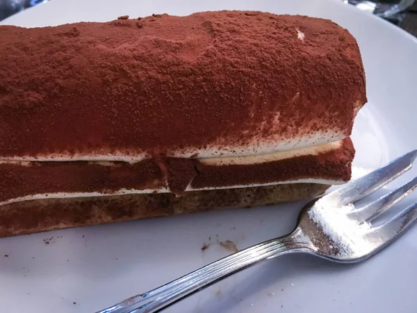 Lekker Italiaans Tiramisu Genot Close — Stockfoto