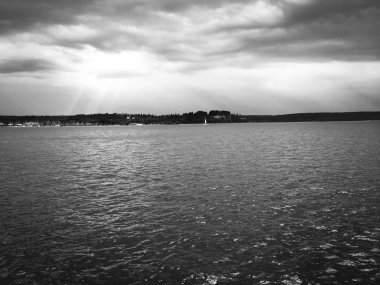 Sloven deniz kenarının panoramik görüntüsü