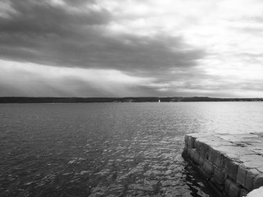 Sloven deniz kenarının panoramik görüntüsü